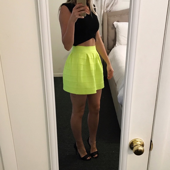 a'gaci Dresses & Skirts - A'Gacai Neon Yellow Mini Skirt