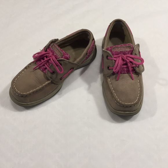 Sperry Other - Sperry Top-Sider Tan & Pink Kids Loafers Size 2.5M