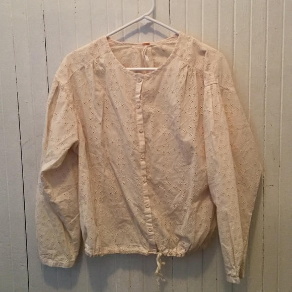 Free People Tops - Free People Stars Align Eyelet Blouse Size Small
