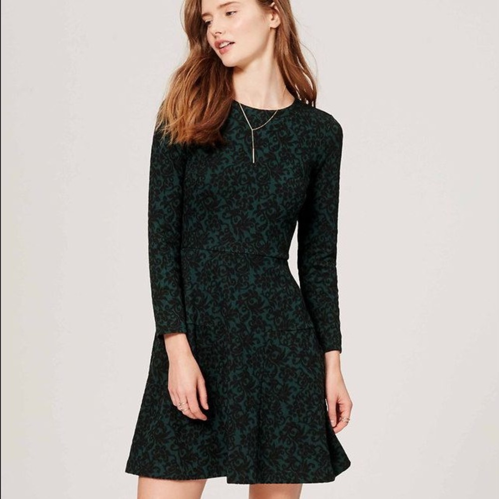 Loft Green Printed Dress