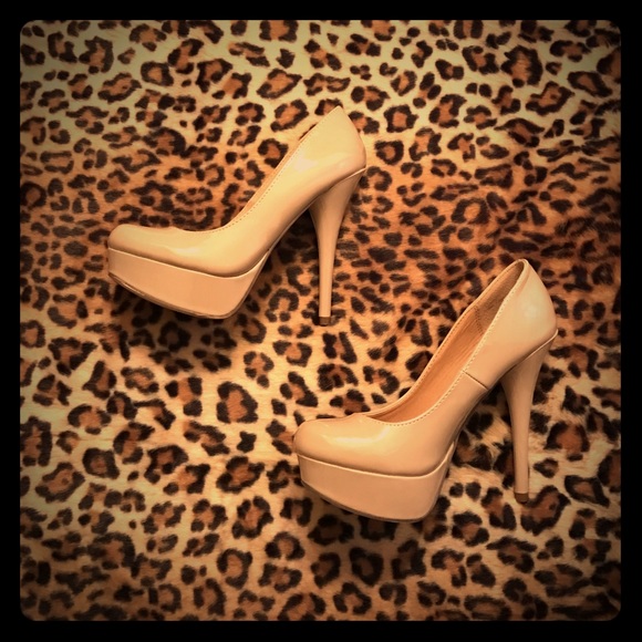 Wild Pair Shoes - Wild Pair Nude Patent Pumps