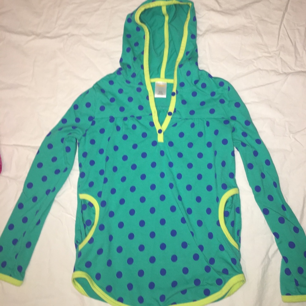 Gymboree girls blue polkadot pull over