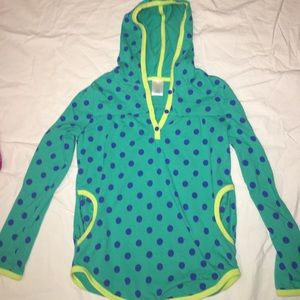 Gymboree girls blue polkadot pull over