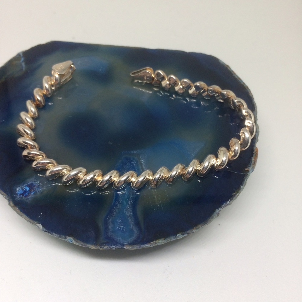⬇️SALE‼️🎀STERLING SILVER🎀SANMARCO BRACELET ITALY - Picture 3 of 8