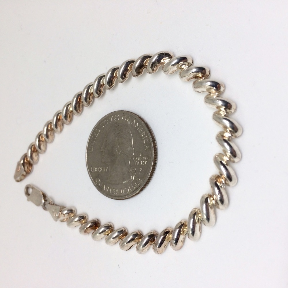 ⬇️SALE‼️🎀STERLING SILVER🎀SANMARCO BRACELET ITALY - Picture 4 of 8