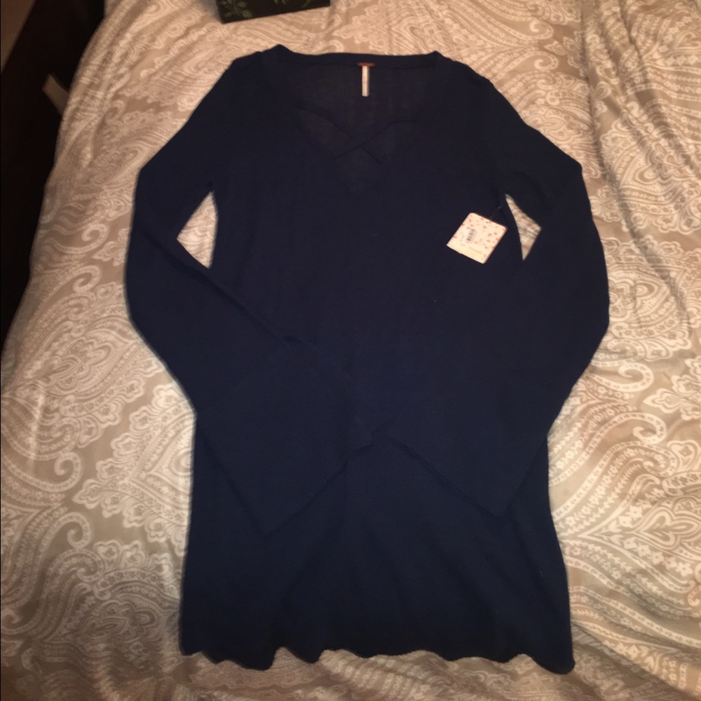 Free people brand name tunic length sweater NWT