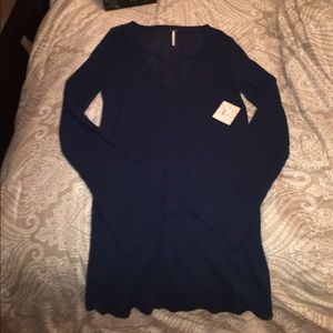 Free people brand name tunic length sweater NWT