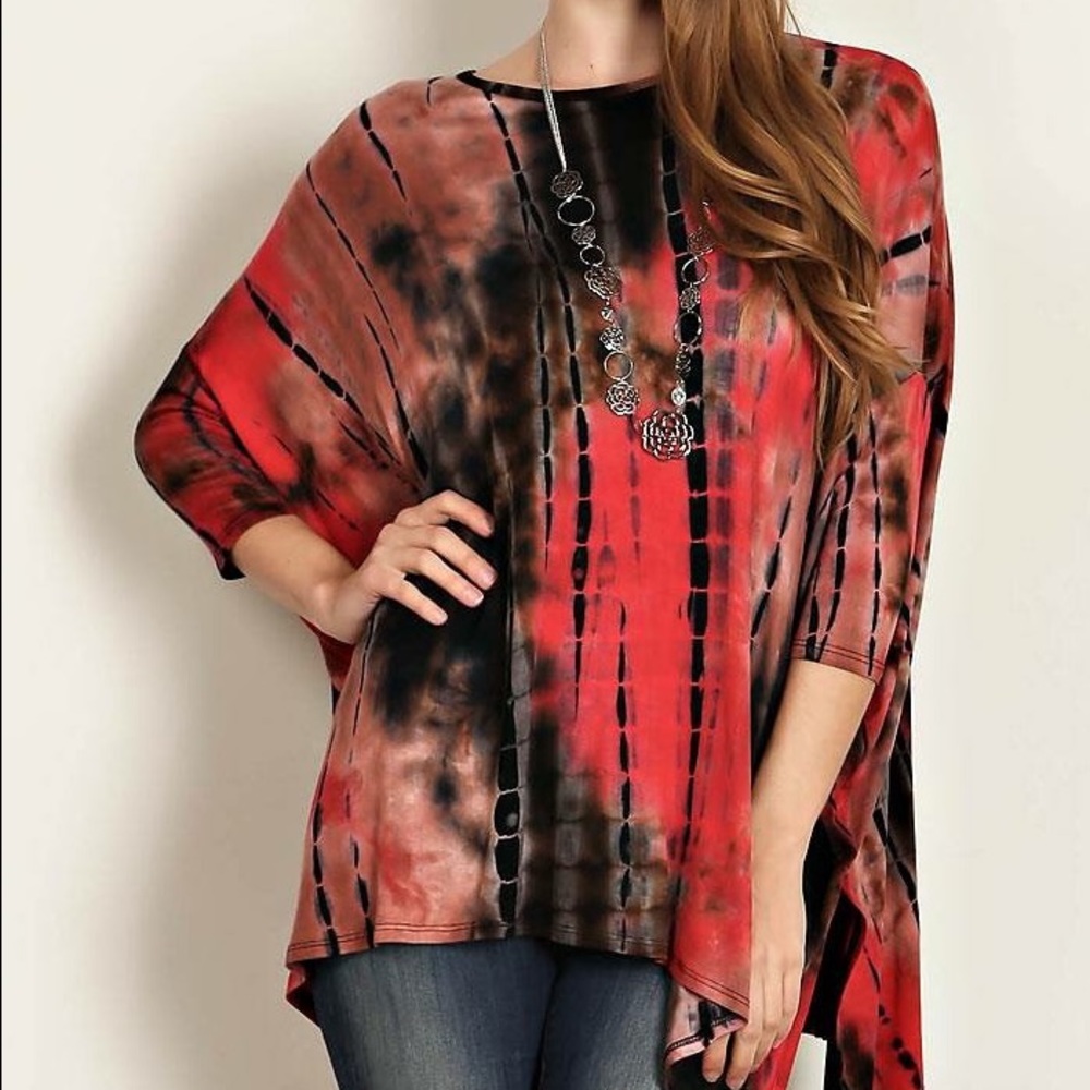 New Coral Tie Dye Tunic