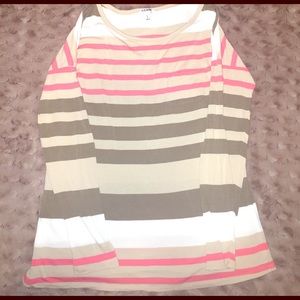 Light weight everyday striped long sleeve top