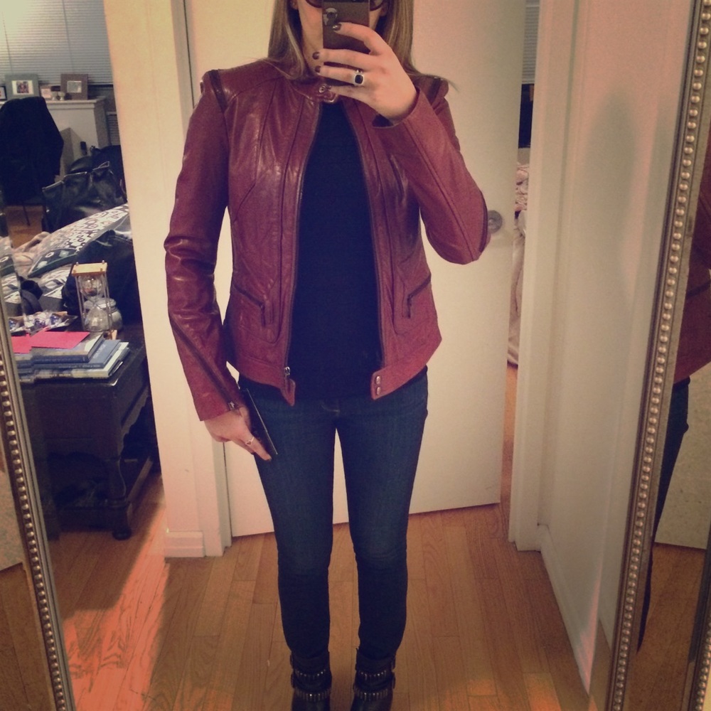 FALL FASHION!! Bernardo leather jacket