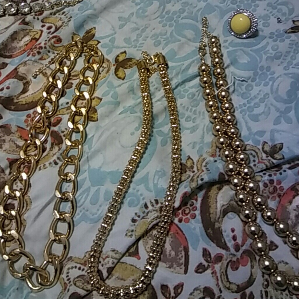 3 Necklaces and ring