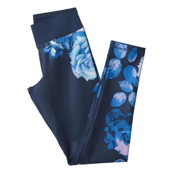 New Adidas Wo Tight Europe floral blue leggings - Picture 4 of 6