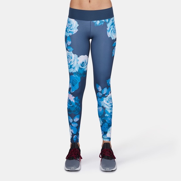 New Adidas Wo Tight Europe floral blue leggings - Picture 5 of 6