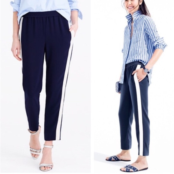 jcrew Pants - Jcrew Reese Tuxedo Stripe Navy Pant Size 6