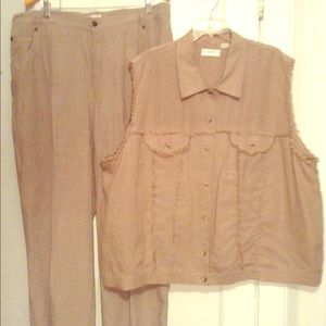 Elisabeth Linen Button Down Vest & Pants