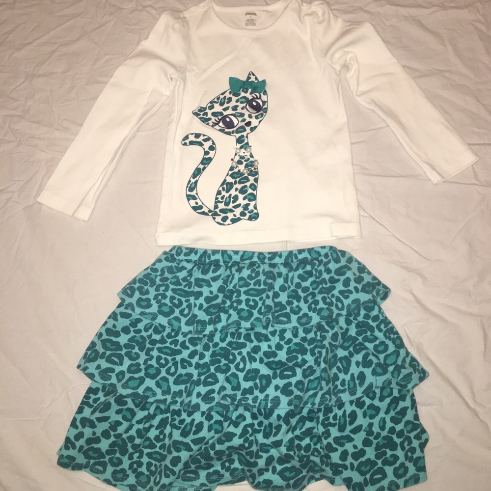 girls gymboree matching shirt and skirt set