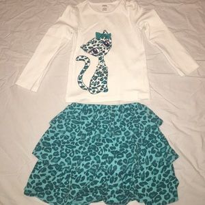 girls gymboree matching shirt and skirt set