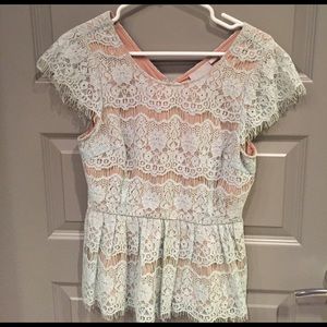 Anthropologie Maeve lace peplum top