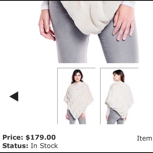 IVORY MINK COUTURE FAUX FUR PONCHO - Picture 1 of 3