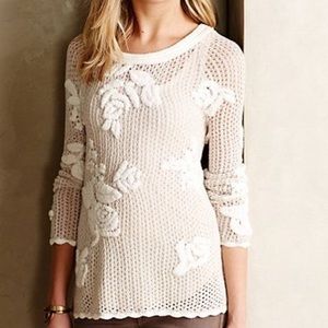 Anthropologie Knitted & Knotted crochet sweater