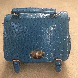 Faux ostrich crossbody