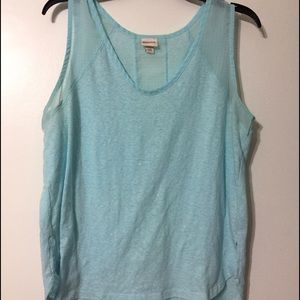 Blue sheer tank top