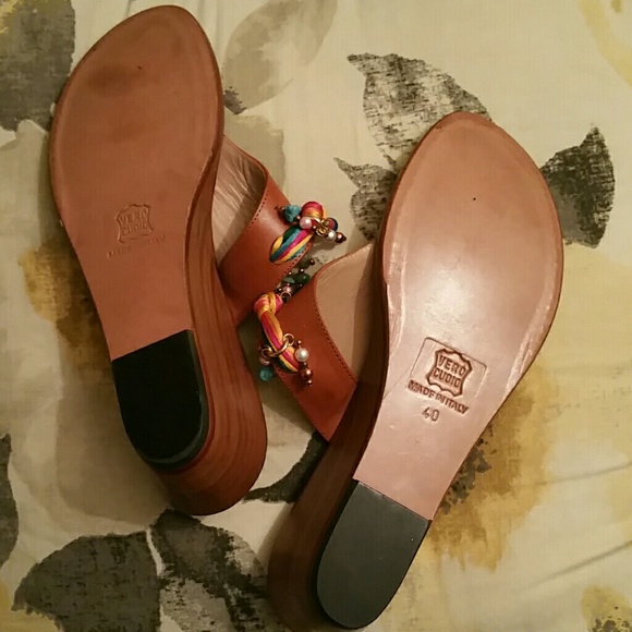 Amalfi Coast 100% Leather Wedged Sandals - Picture 3 of 4