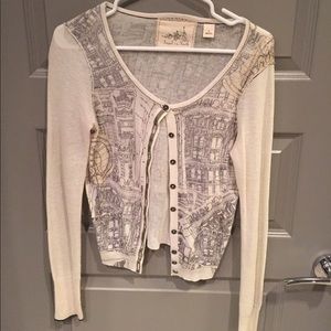 Anthropologie Angel of the North cityscape sweater