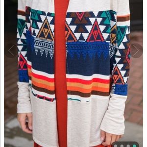 Aztec print cardigan
