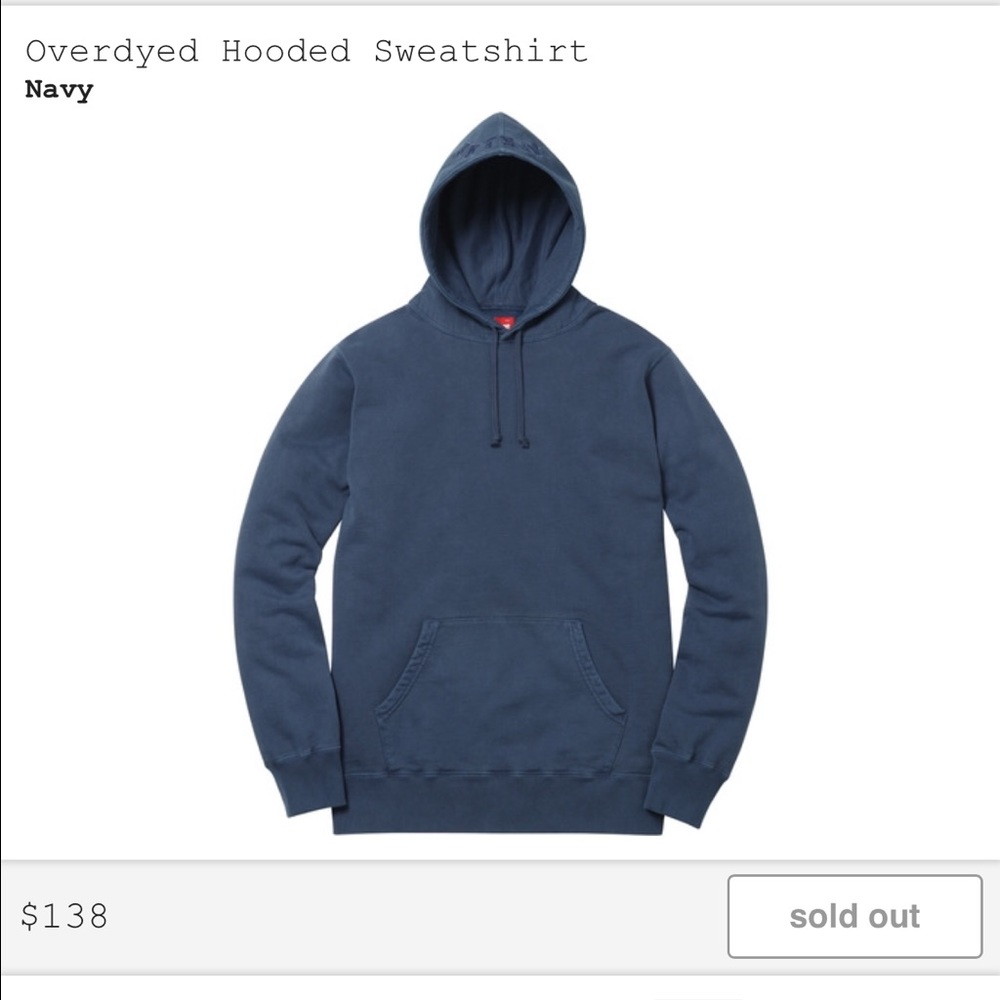 🎉SOLD🎉 NWT Supreme Overdyed Hooded Sweatshirt - Picture 2 of 7