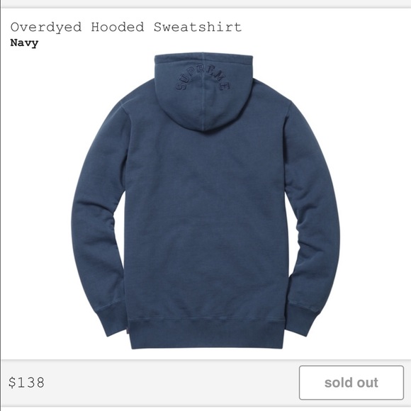 🎉SOLD🎉 NWT Supreme Overdyed Hooded Sweatshirt - Picture 3 of 7