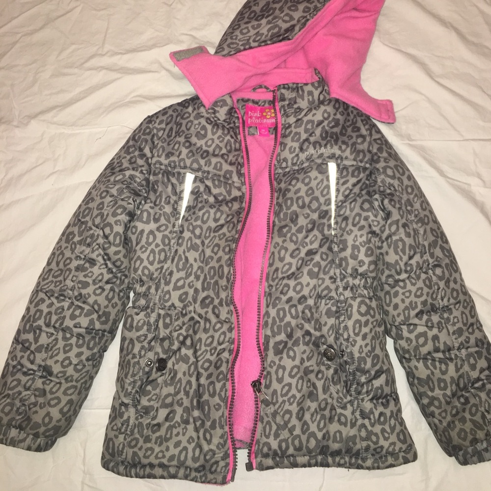 Pink platinum girls winter coat