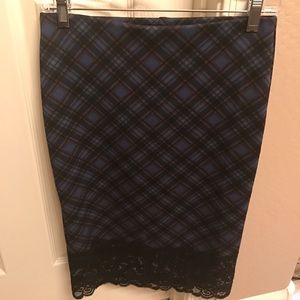 Forever 21 Pencil Skirt with lace trim . Medium