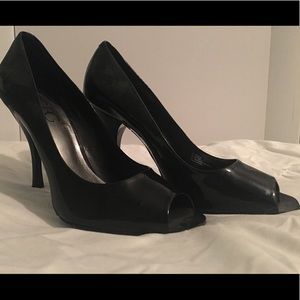 BCBG Peep Toe Patent Leather Heels