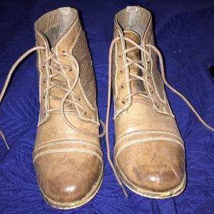 brown lace up booties