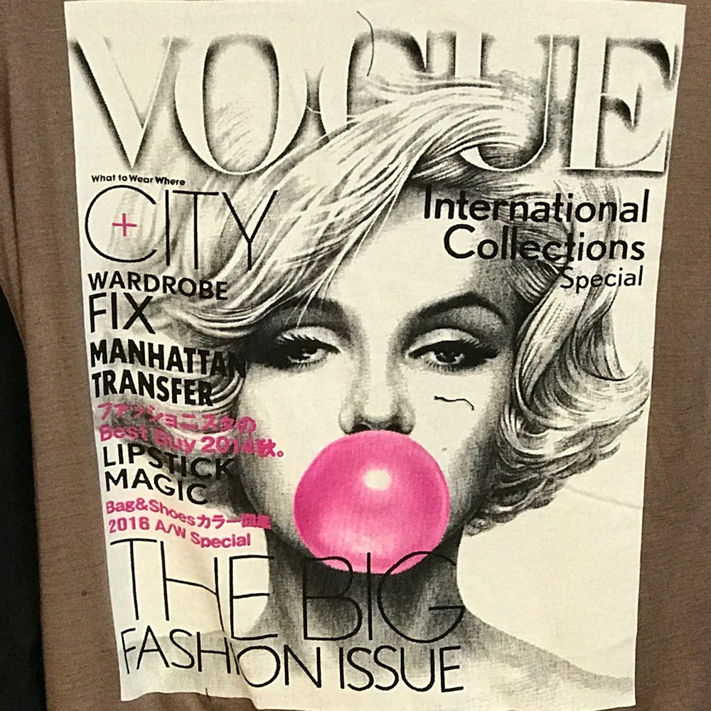 NEW. Vogue Cover Tshirt -Brown