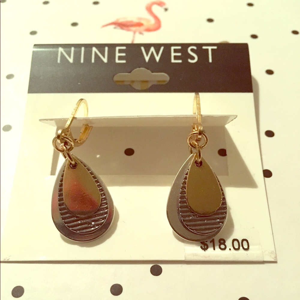Nine West Silver and Bronze Look Earrings