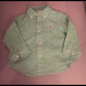 Ralph Lauren Gingham check button down shirt NWOT