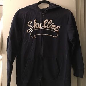 Gap boys hooded skull 💀 navy sweatshirt XXL 14-16