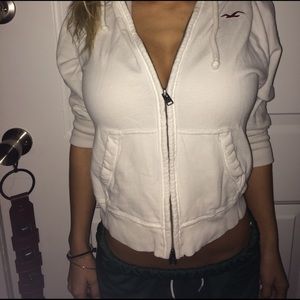 White Hollister cropped hoody!