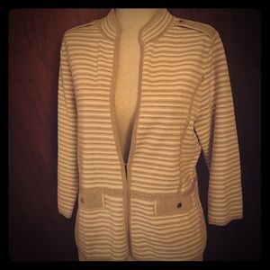 White and Gold Striped Blazer
