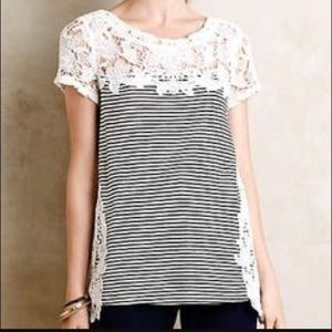 Anthropologie Meadow Rue striped crochet top