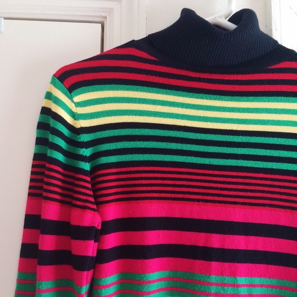 Rasta Striped Turtleneck Sweater - Picture 2 of 4