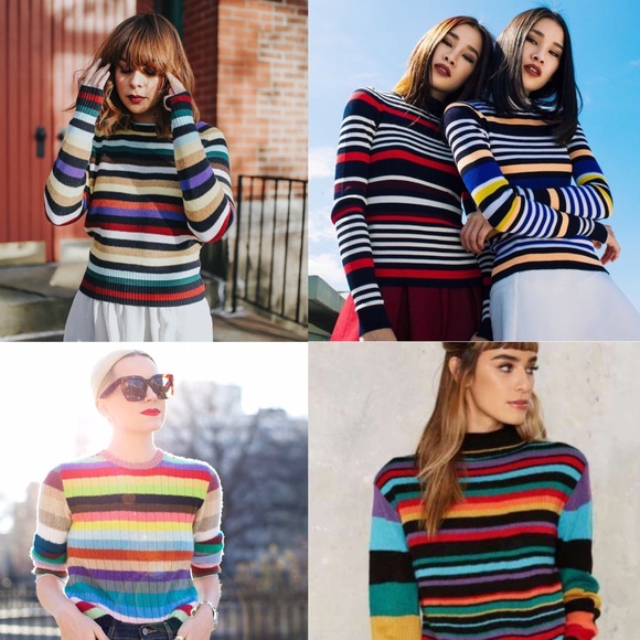 Rasta Striped Turtleneck Sweater - Picture 4 of 4