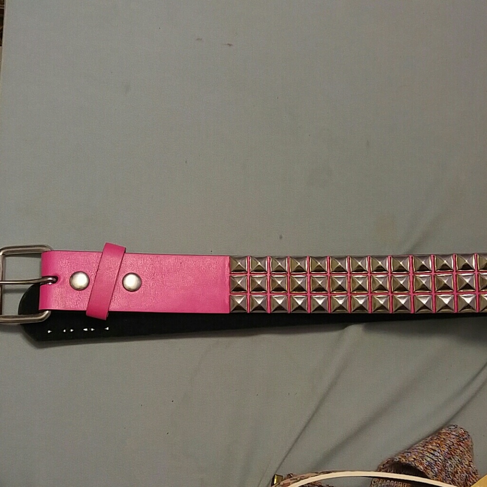 Pink studded belt
