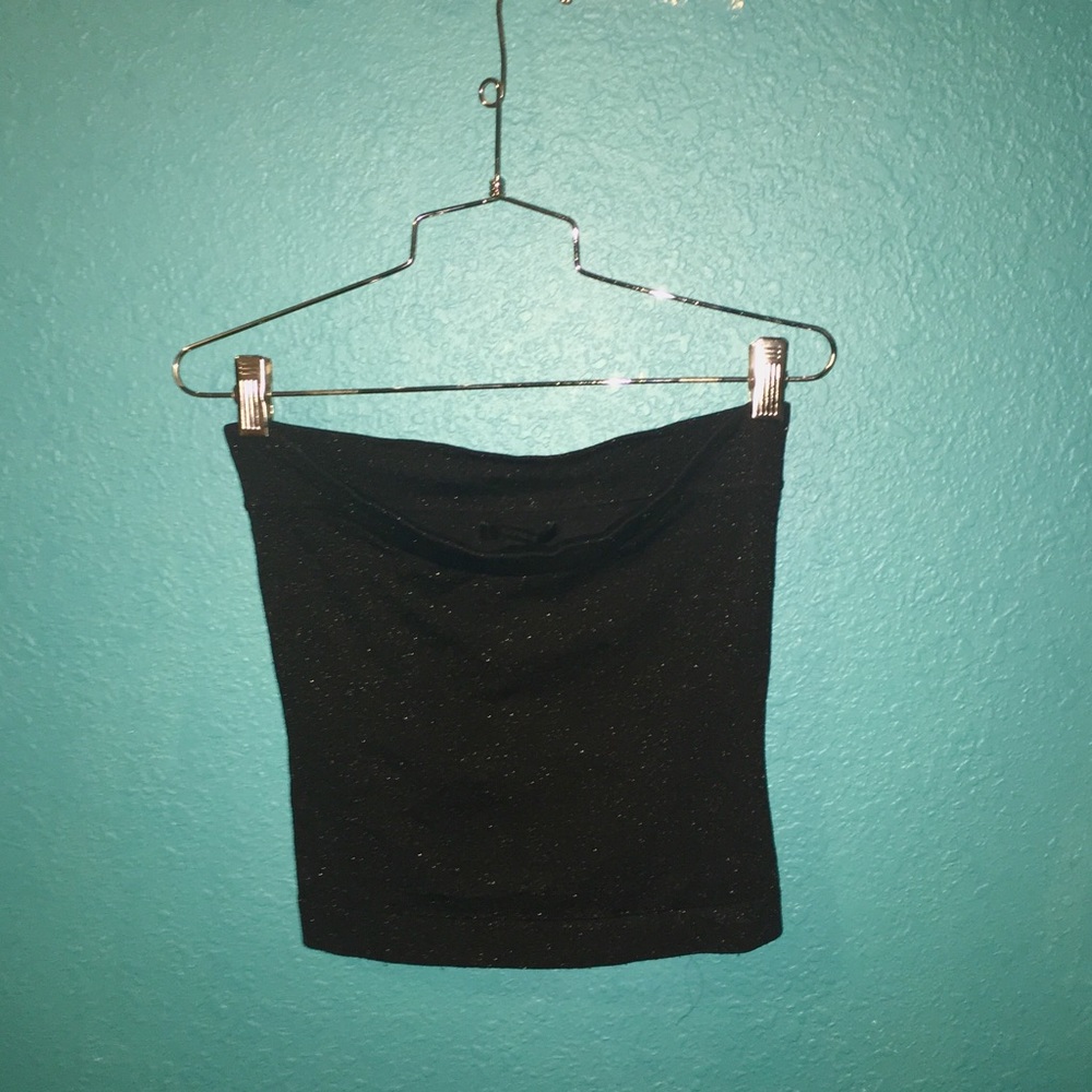 Express brand sparkly black strapless top/skirt