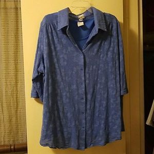 Roamans 2 piece blue blouse set, size 18