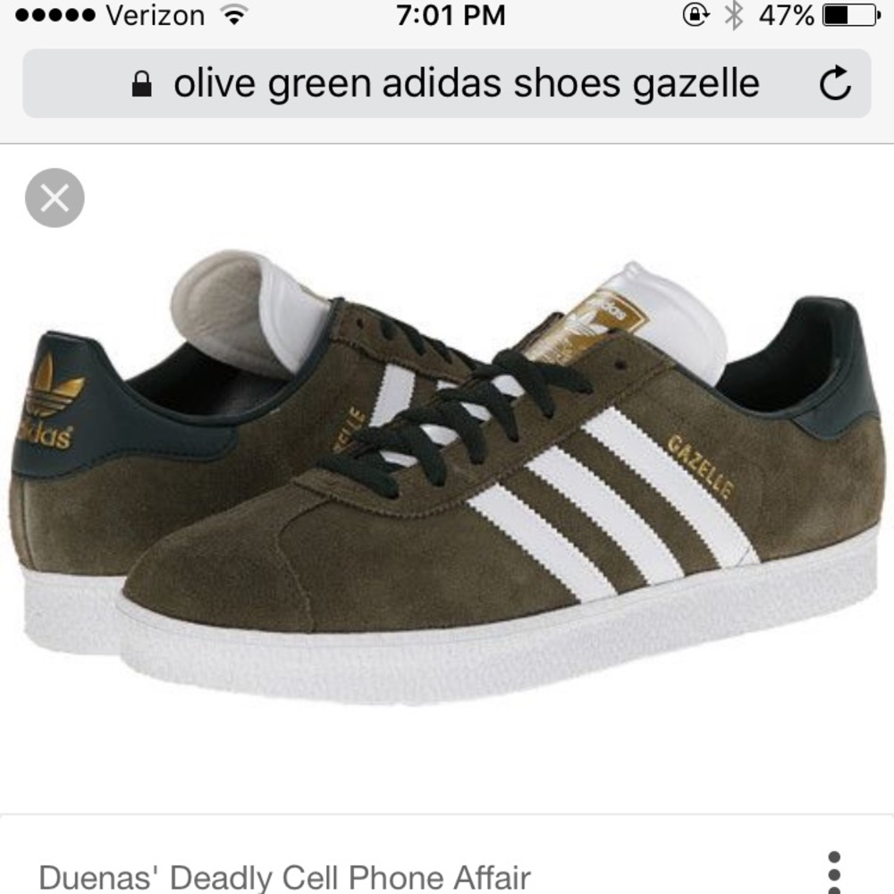 Olive green adidas gazelle