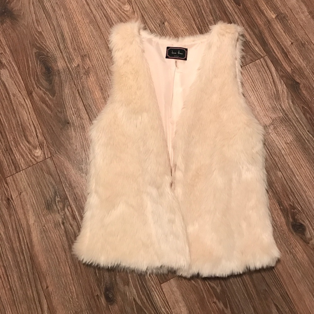 Cream Faux Fur Vest
