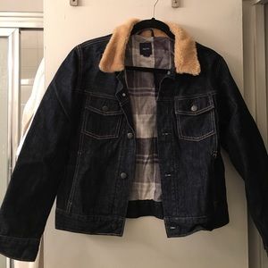 GAP kids XXL unisex quilt plaid lined Jean jacket